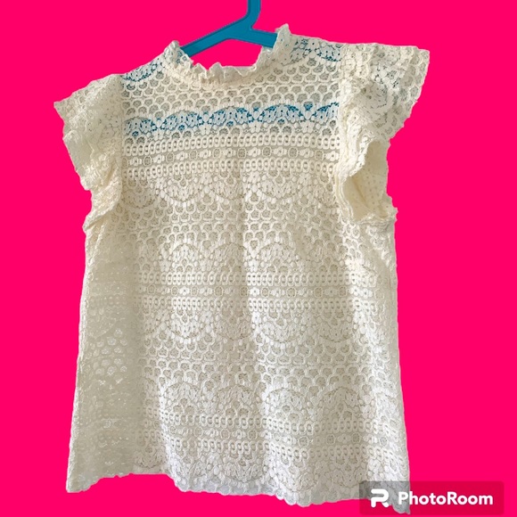 Mango Suit off-white Hollowed-out top size XS - Picture 1 of 4